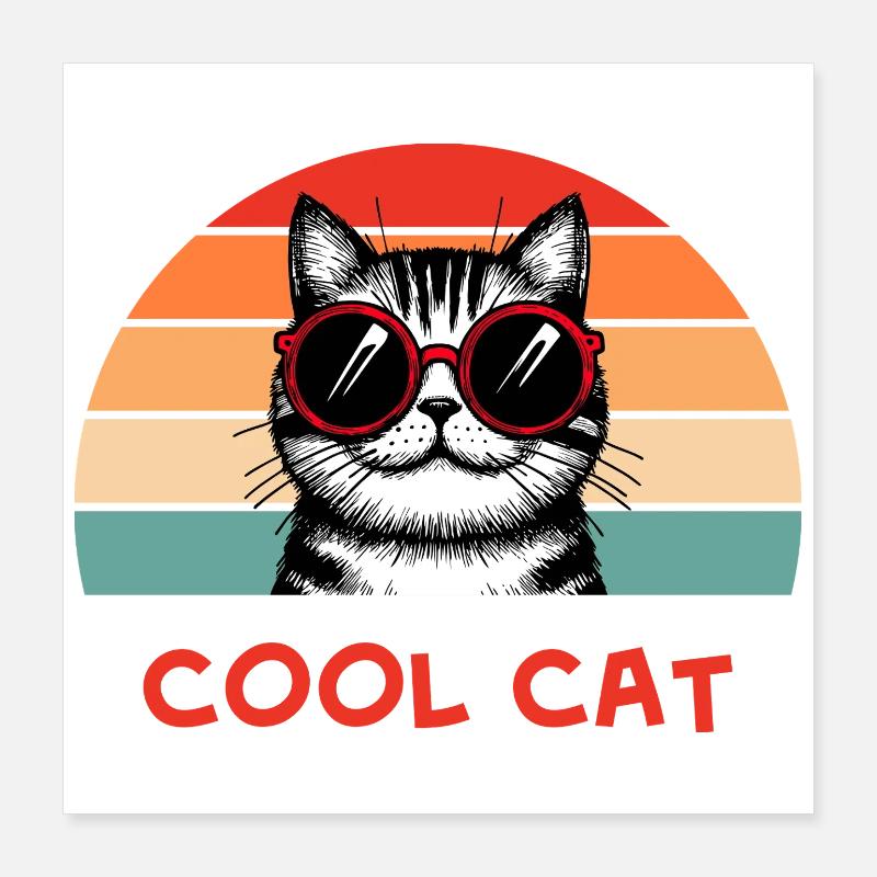 Coole Katze 2 Poster 40x40 cm
