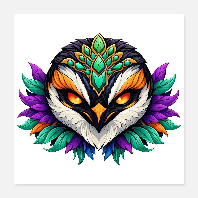 Carnaval du Carnaval des Pingouins Animaux Mythiques Poster 40 x 40 cm