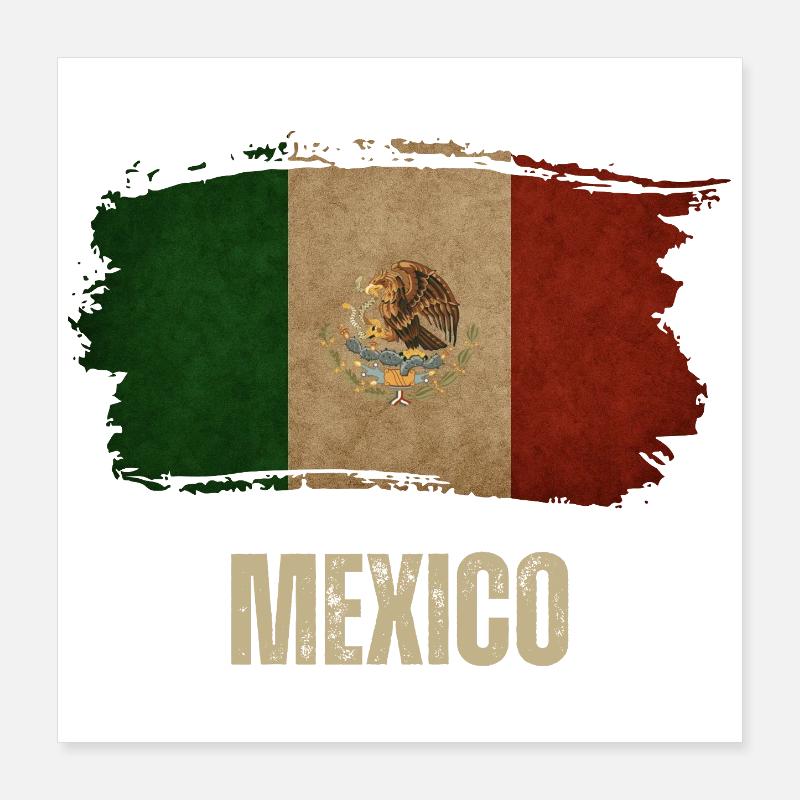 Grunge Mexico Drapeau, j’adore le Mexique Poster 40 x 40 cm