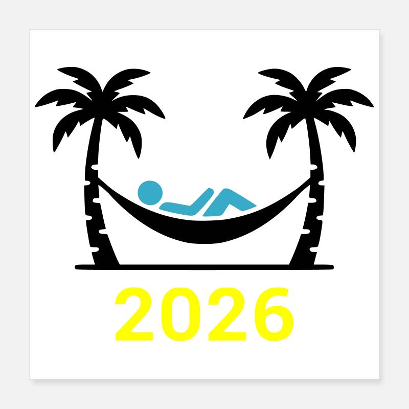 Hammock Palm Trees 2026 Poster 16" x 16" (40x40 cm)