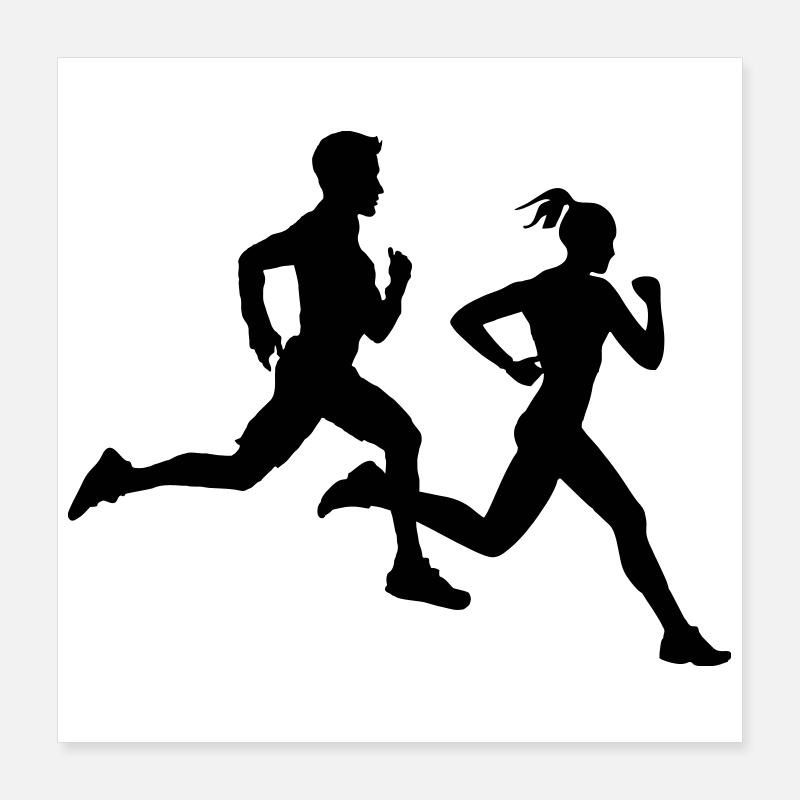 Duo de course – Équipe marathon Poster 40 x 40 cm