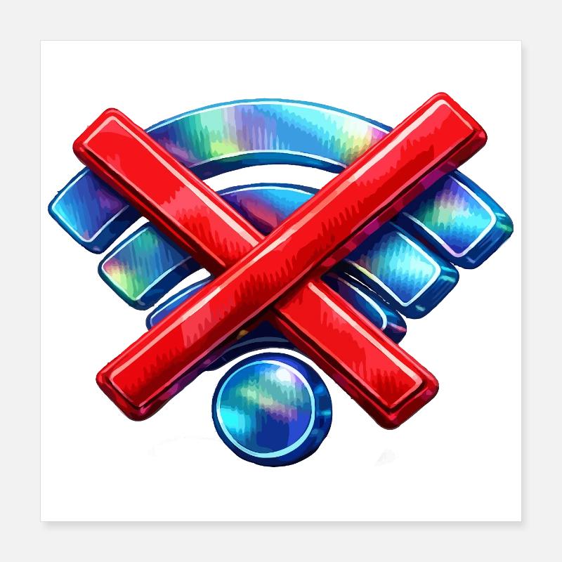 No WIFI Poster 16" x 16" (40x40 cm)