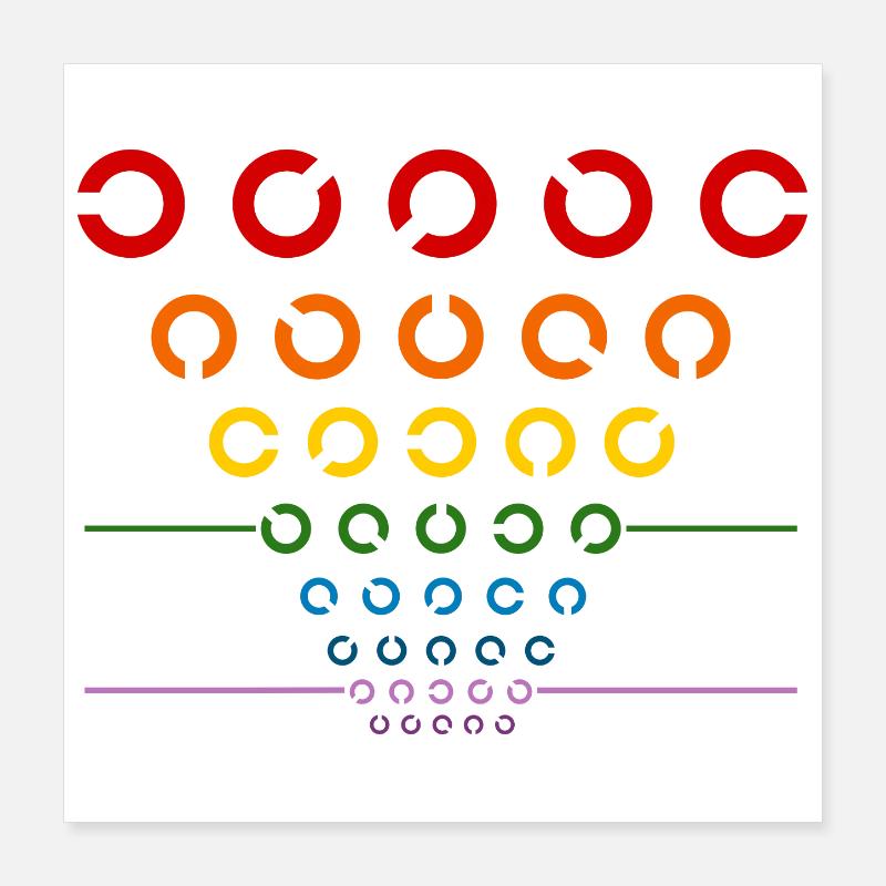 Regenbogen Sehtest Poster 40x40 cm