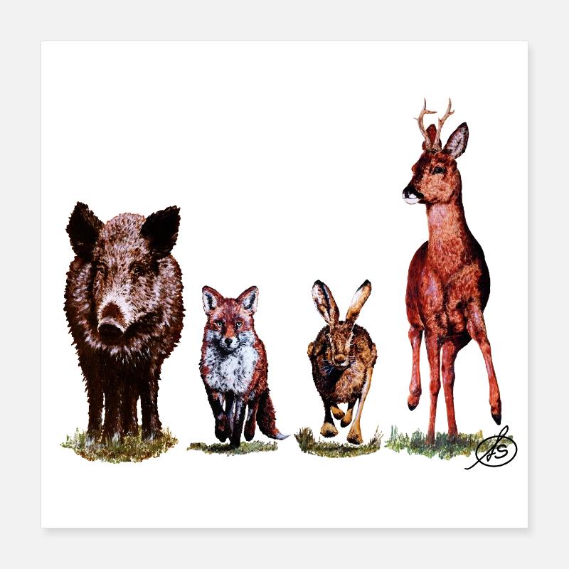 Wild Quartet Poster 16" x 16" (40x40 cm)