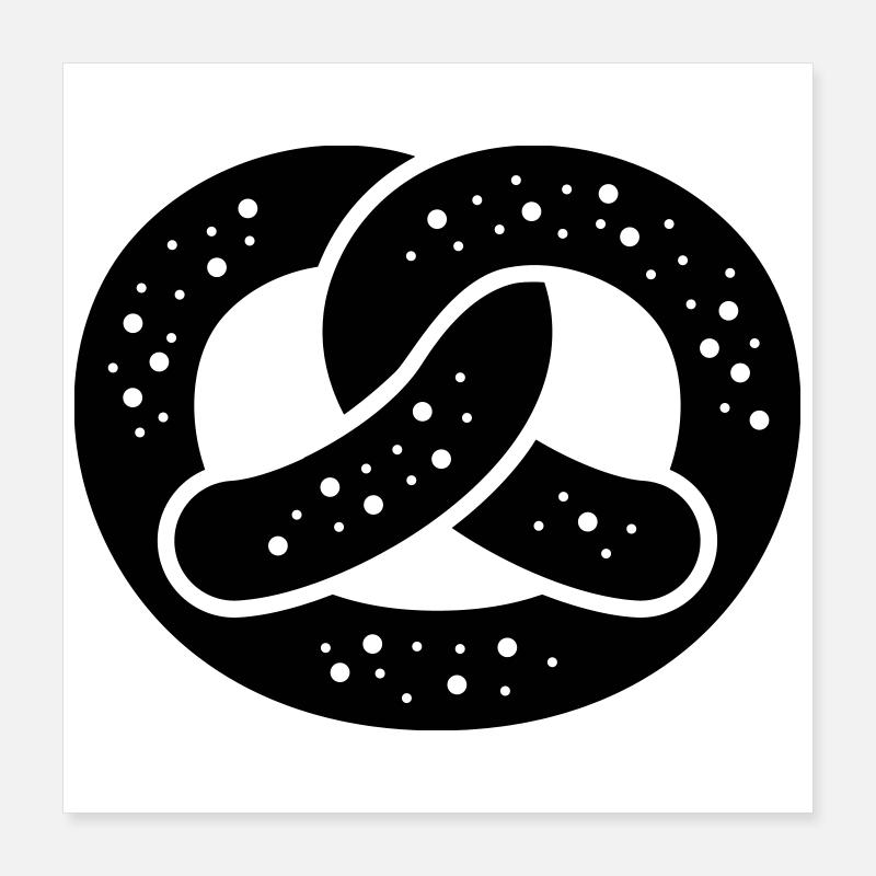 Salzbrezel / braun / einfärbbar Poster 40x40 cm