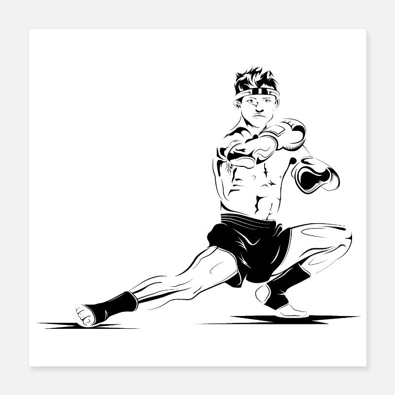 muay thai fight Poster 16" x 16" (40x40 cm)