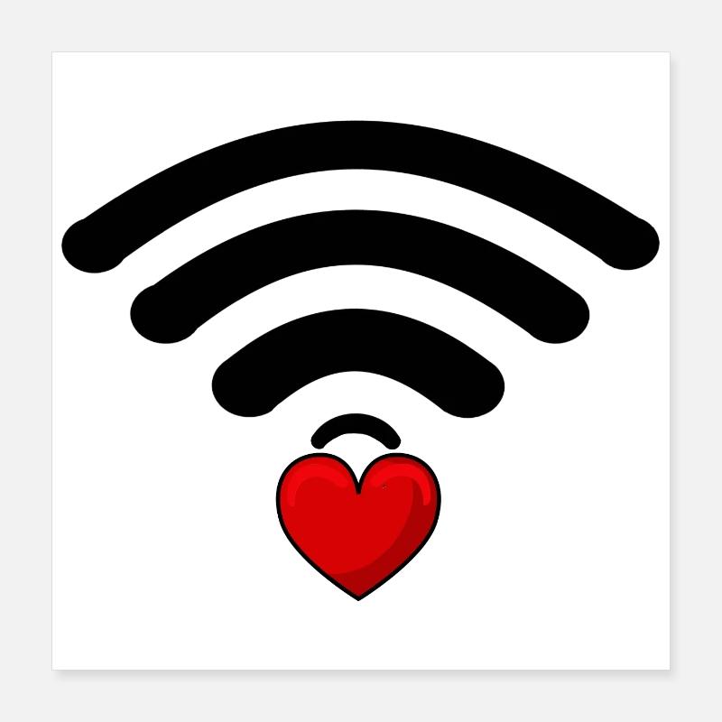 Black and red WiFi core Poster 16" x 16" (40x40 cm)
