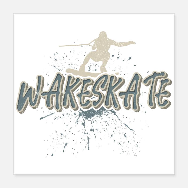 Wakeskate Wakeskating Wakeskater Wakeboard Poster 40 x 40 cm