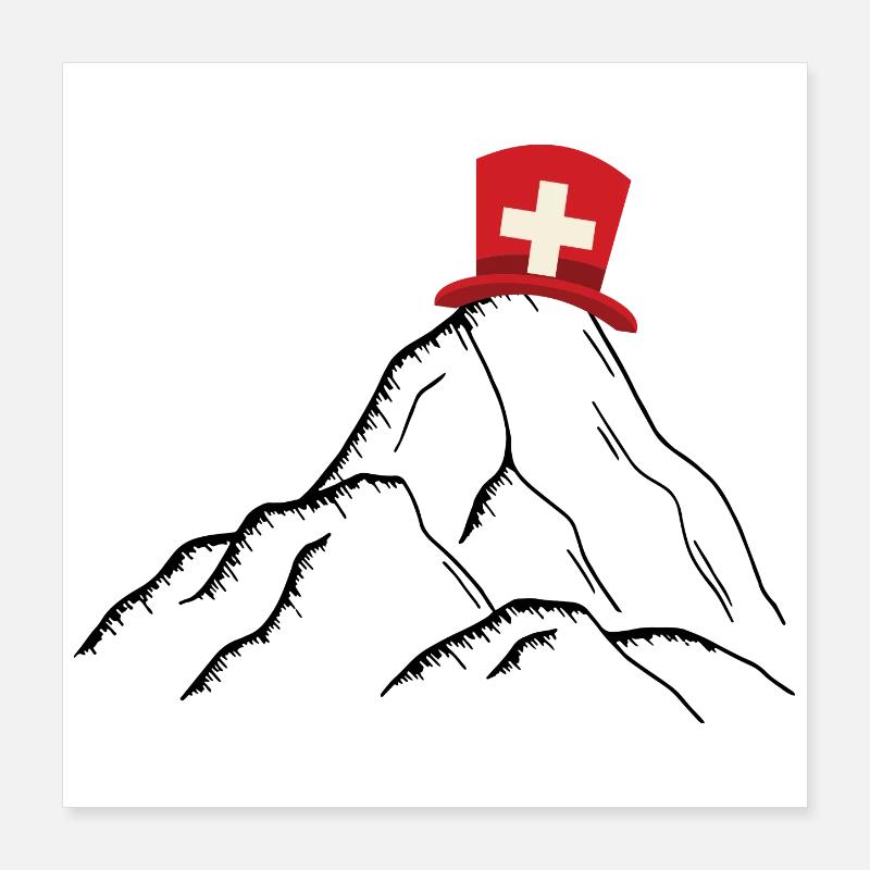 Swiss mountains - Switzerland Liebe Poster 16" x 16" (40x40 cm)