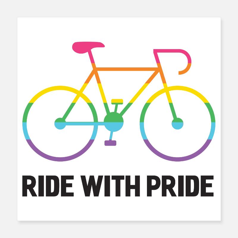LGBTQ Cyclist - Ride With Pride Poster 16" x 16" (40x40 cm)