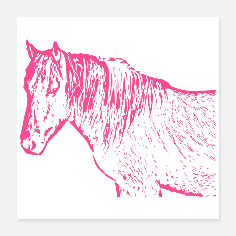 Pferd rosa pink Poster 40x40 cm