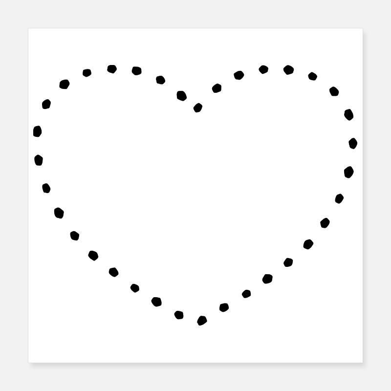 Herz black dots Poster 40x40 cm