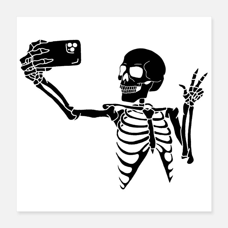 Selfie mortel (noir) Poster 40 x 40 cm