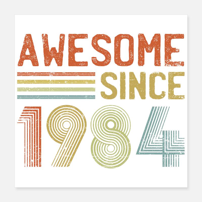 Retro Year Anniversary Logo Design Poster 16" x 16" (40x40 cm)