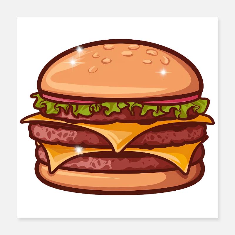 Saftiger Cheeseburger Poster 40x40 cm