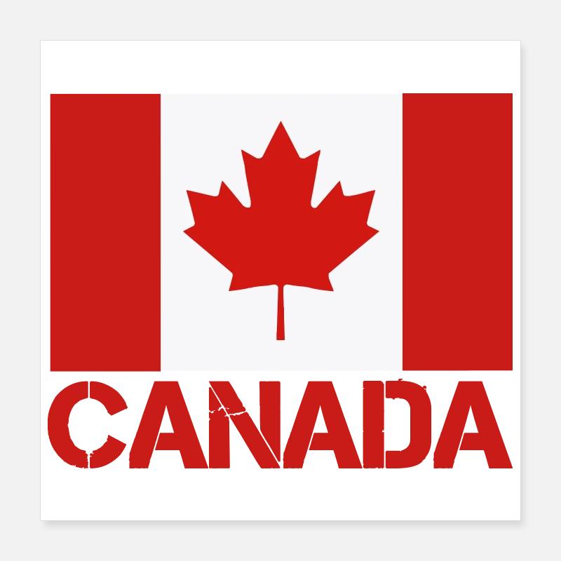 Drapeau de la feuille d’érable du Canada Poster 40 x 40 cm