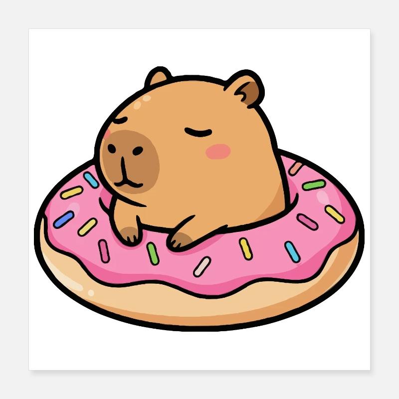 Kapibara dans le beignet Poster 40 x 40 cm