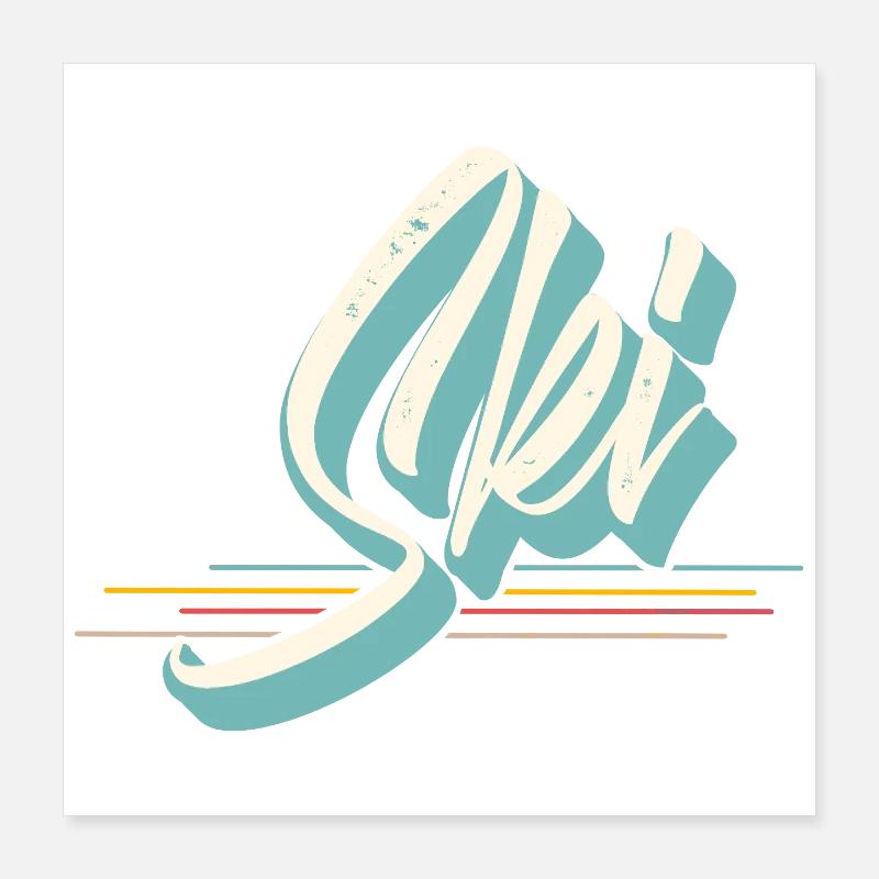 Ski Poster 40x40 cm