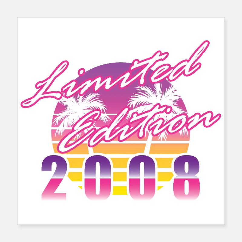 18e anniversaire Édition Limitée Vintage 2008 Poster 40 x 40 cm