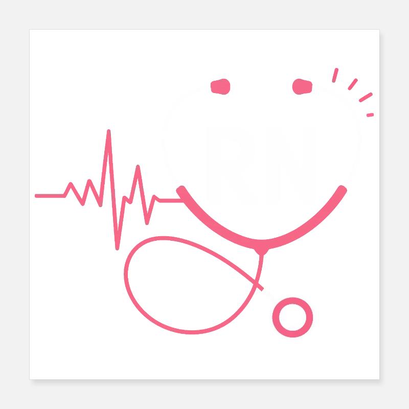 RN Heartbeat Stethoscope Poster 16" x 16" (40x40 cm)