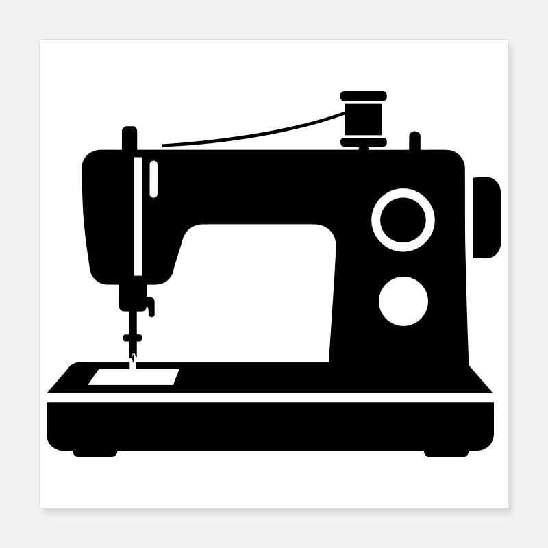 machine à coudre - Poster 40 x 40 cm - blanc