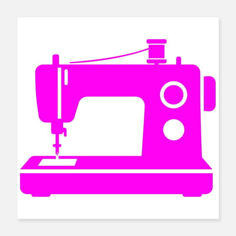 Machine à coudre rose Poster 40 x 40 cm