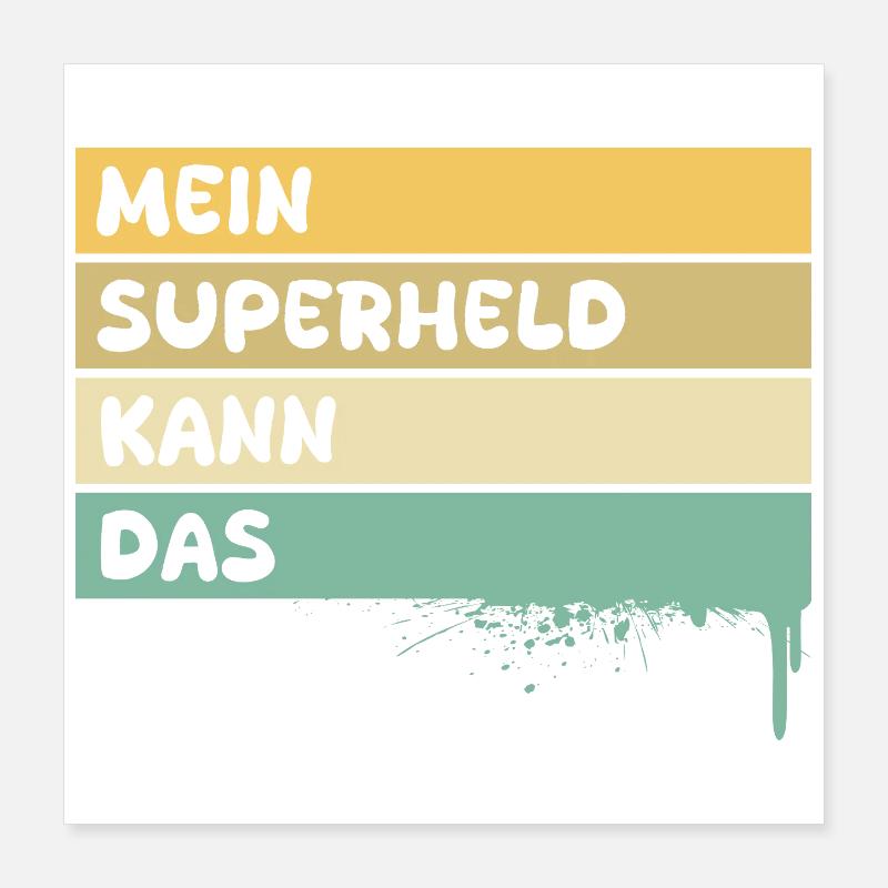 Superheld als Handwerker Poster 40x40 cm