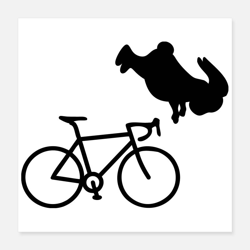 Bicycle Cycling Bunny - Poster 16" x 16" (40x40 cm) - white