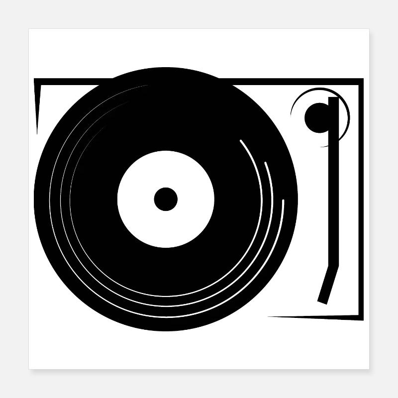 retro DJ turntable mixer disc icon icon Poster 16" x 16" (40x40 cm)