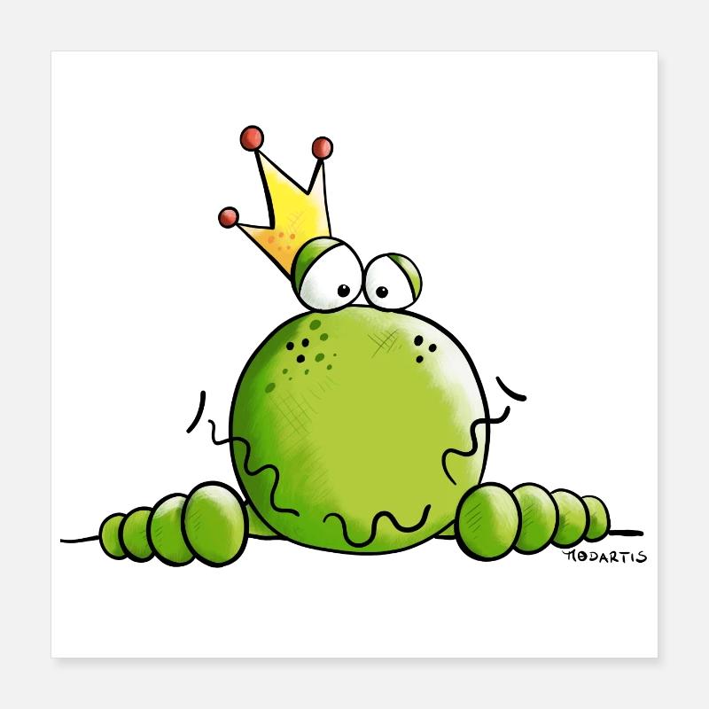 Frosch mit Krone Poster 40x40 cm