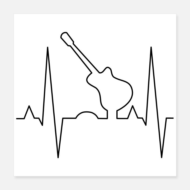 Guitar Print Design Poster 16" x 16" (40x40 cm)