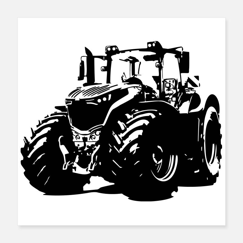Strong German tractor with red rims Poster 16" x 16" (40x40 cm)