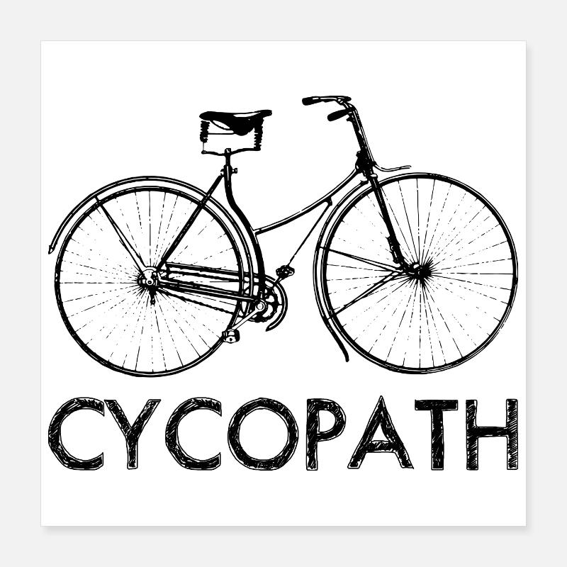 Cycopath drôle de vélo Poster 40 x 40 cm