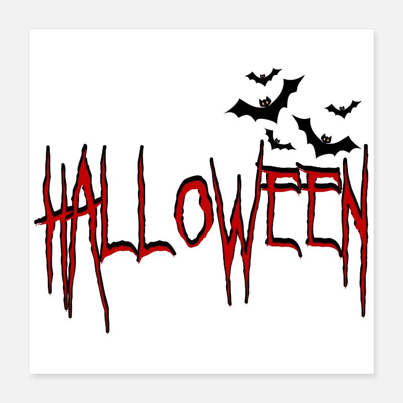 Halloween mit Fledermäusen Poster 40x40 cm