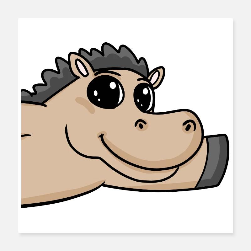 Salutation des chevaux Poster 40 x 40 cm