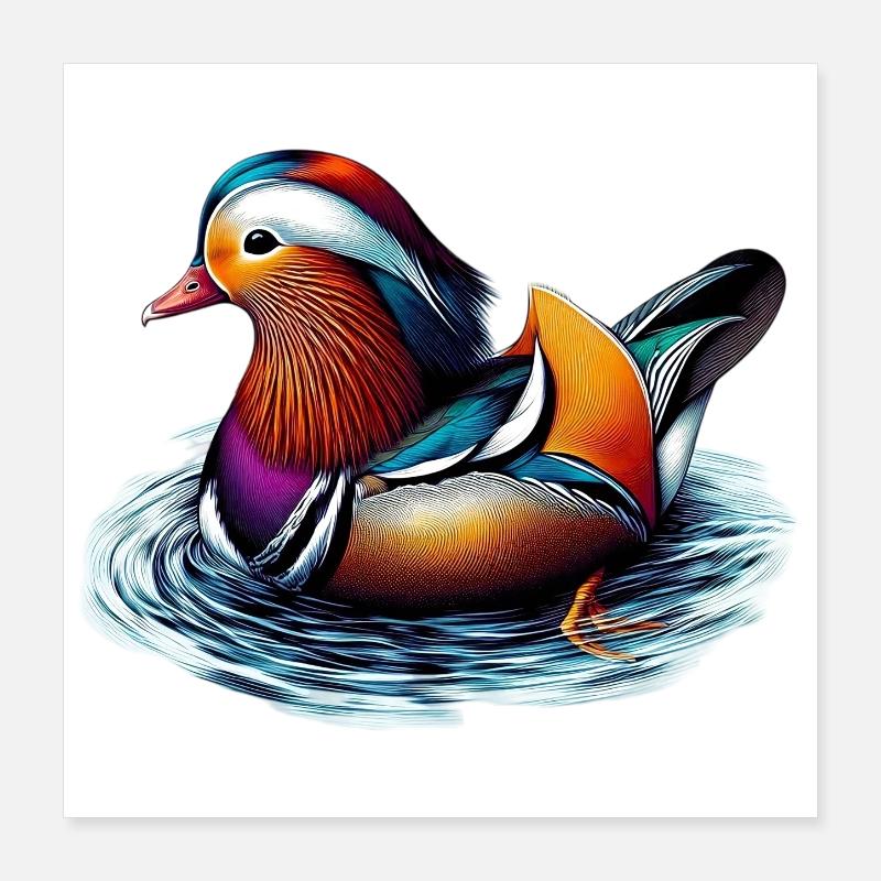 Canard mandarin Poster 40 x 40 cm