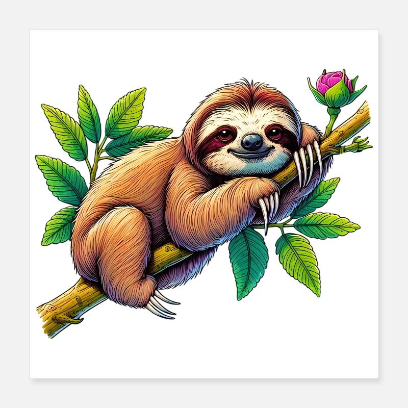 Faultier Poster 40x40 cm