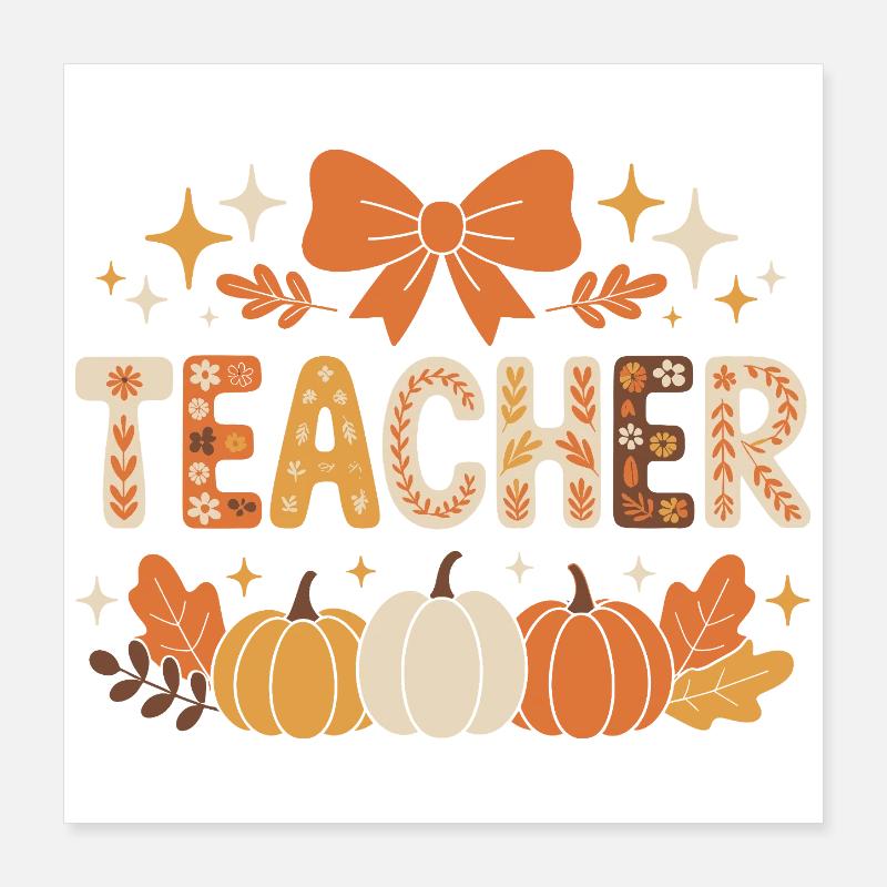 Herbst Lehrer Poster 40x40 cm