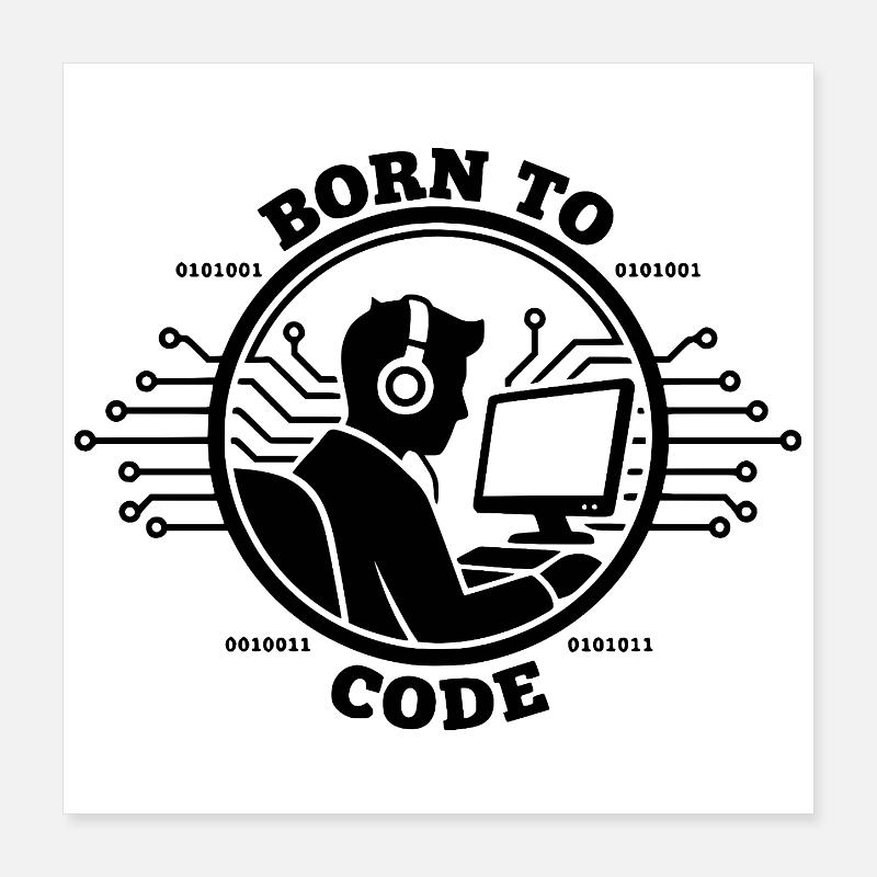 Programmierer, der zum Programmieren geboren wurde Programmierer Poster 40x40 cm