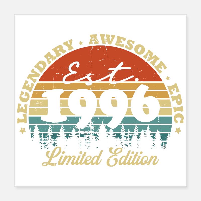 Legendary since 1996 – Vintage Birthday Gift Poster 16" x 16" (40x40 cm)