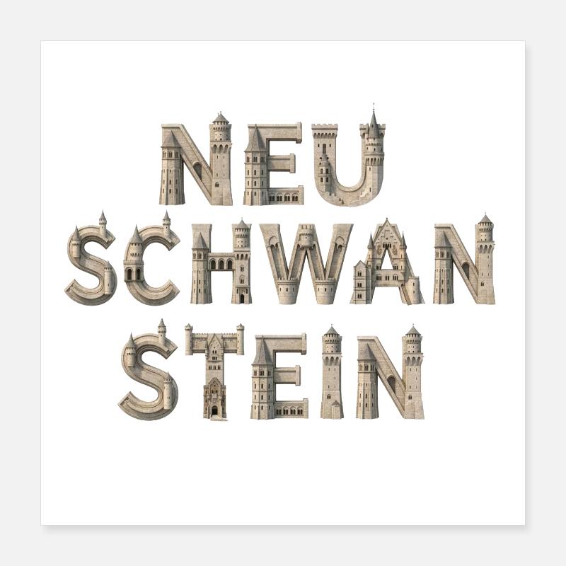Nouvelles lettres de pierre de Schwanstein Poster 40 x 40 cm