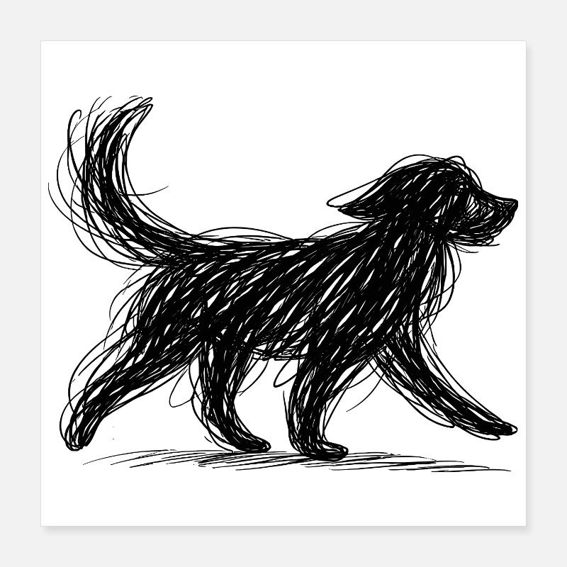 Dark griffin silhouette with wings Poster 16" x 16" (40x40 cm)