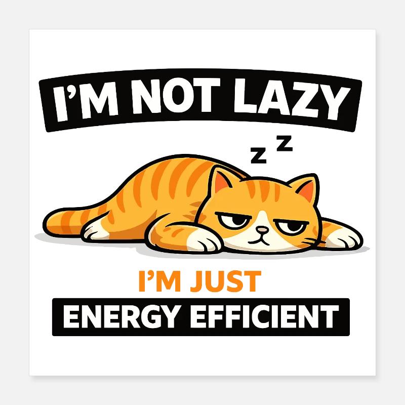 Sieste pour chat économe en énergie Poster 40 x 40 cm