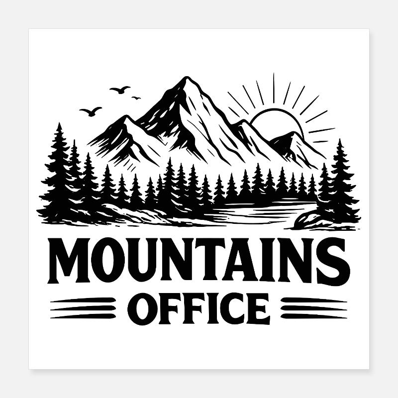 Mountain Office Mountain Lovers Avventura - Poster 40x40 cm - bianco