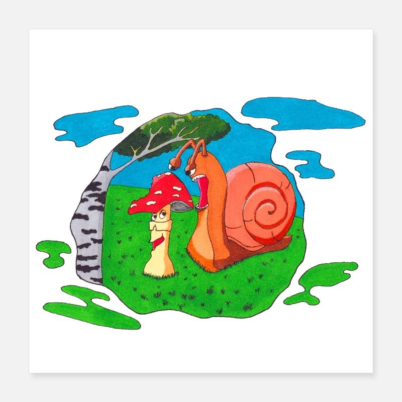 Mushroom front Poster 16" x 16" (40x40 cm)