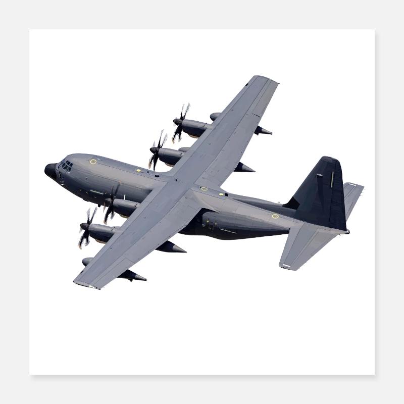 C-130 Grau Silhouette Poster 40x40 cm