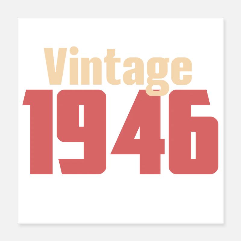 Art Déco 80 Ans Octogénaire Cadeau Rétro 1946 Poster 40 x 40 cm