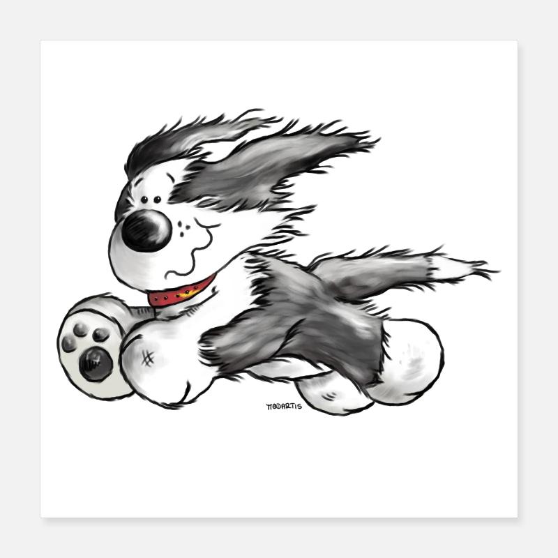Beardie Power - chien - berger de chien Poster 40 x 40 cm