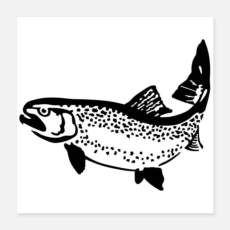 Forelle Poster 40x40 cm