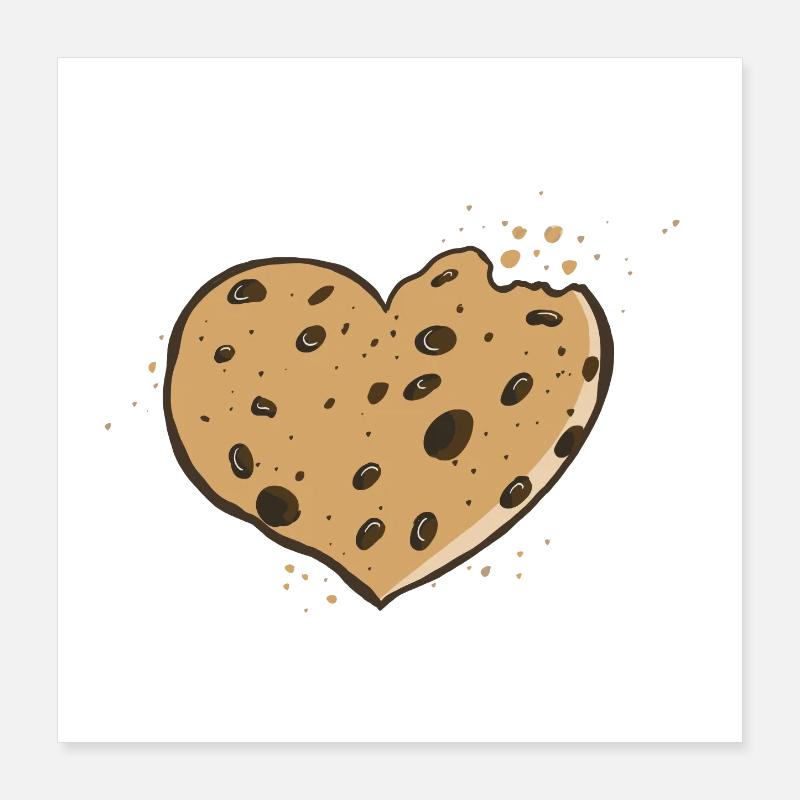 Heart Cookie I Valentine's Day I Cookie Love Gift Poster 16" x 16" (40x40 cm)